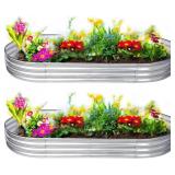 2pcs Galvanized Raised Garden Bed, 6 x 3 x 1 ft