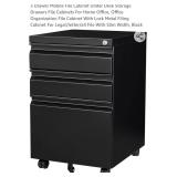 3 Drawer Mobile File Cabinet Under Desk Storage