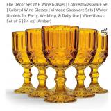 Elle Decor Set of 6 Wine Glasses | Colored