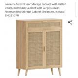 Rovaurx Accent Floor Storage Cabinet with Rattan