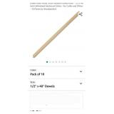 Dowel Rods Wood Sticks Wooden Dowel Rods - 1/2" x