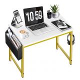 NEW 31" Computer Desk, White & Gold*Assembly