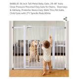 NEW 36" T Metal Baby Gate, White, 29-48" Auto