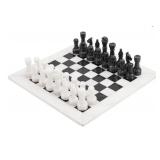 NEW Marble Homemade 15" Black & White Chess Set