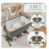 NEW 3-in-1 Baby Crib Bedside Sleeper w/ Portable