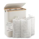 NEW 160L Extra Large Laundry Hamper, 3 Section,