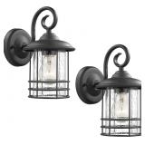2 New  1-Light Outdoor Wall Lanterns  Black
