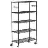 NEW 5 Tier Storage Shelves w/ Wheels - 14"D x