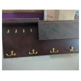 New Wood Entryway Cost Rack with 2 Leather Trays