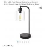 Industrial Table Lamp with 2 USB Ports, 3-Way