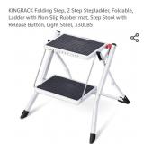 KINGRACK Folding Step, 2 Step Stepladder,
