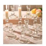 NEW 12 Pk Glass Candlestick Holders