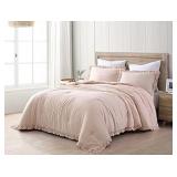 New Oversized King 3-Piece Ruffled Edge Trim Soft