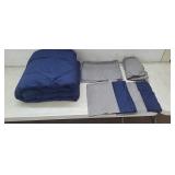 7Pc Queen Size Comforter & Sheet Set, Navy Blue &