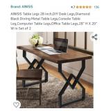 AINISIS Table Legs 28 inch,DIY Desk Legs,Diamond