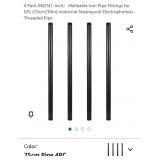 4 Pack DN25 (1-inch x 30") Malleable Iron Pipe