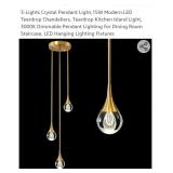 3-Lights Crystal Pendant Light,15W Modern LED
