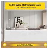 118 Inch Extra Wide Retractable Baby Gate,Mesh