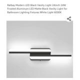 Ralbay Modern LED Black Vanity Light 24inch 24W
