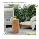 TORMAYS HOME Wood Stump Table 18.5"Tï¿½11.5"D