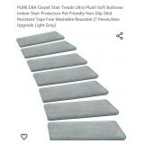 NEW 7 Pc Carpet Stair Treads, Light Grey