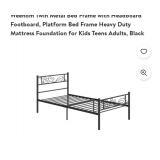Twin Metal Bed Frame with Headboard Footboard,