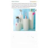 4 Pcs White Cylinder Pedestal Stand for Party,