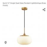 Kyrid 12" Single Opal Glass Pendant Light(Antique