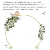 9.5 FT Large Circle Balloon Arch Stand,Gold Metal