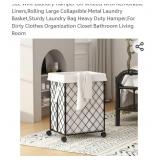 92L Wire Laundry Hamper On Wheels With Removable