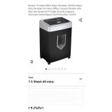 Bonsaii 15-Sheet Office Paper Shredder, 40 Mins