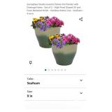 Sunnydaze Studio Ceramic Flower Pot Planter with