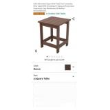 LZRS Adirondack Square Side Table, Pool Composite