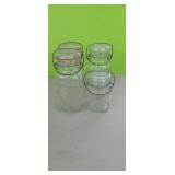 (4) Atlas GOOD LUCK  wire bale jars