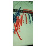 Red and Blue Plastic Drawer Pulls, Handles.