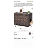 Cat Litter Box Enclosure with Soft Litter Mat