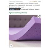 SINWEEK 3 Inch Gel Memory Foam Mattress Topper