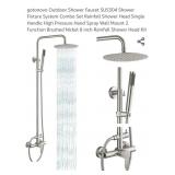 Outdoor Shower Fixture System Brushed Nickel 8"