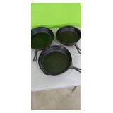 (3) Cast Iron  Skillets
