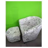 Italian Design Chair & Ottoman.    From Estate,