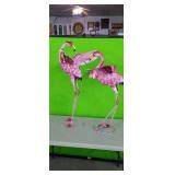 NEW 2 Pink Flamingo Yard Art, Approx 42" T