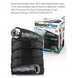 75Ft Bionic Flex Garden Hose, Black, 600 PSI