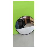 New 18 " Round Black metal framed mirror