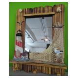 Lighthouse Decor Mirror/Coat Rack 14"x19" (From