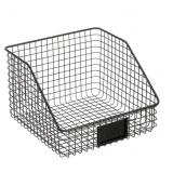 NEW Slanted Metal Basket with Label Slot, Matte