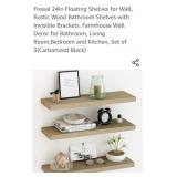 (3) New  24 inch  Floating Shelves
