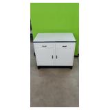 Vintage White Porcelain Base Cabinet