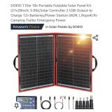 DOKIO 110w 18v Portable Foldable Solar Panel Kit