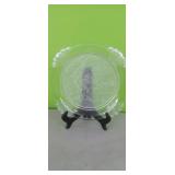 Glass Decorative Plate on stand