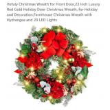 NEW 22" Prelit Christmas Wreath,